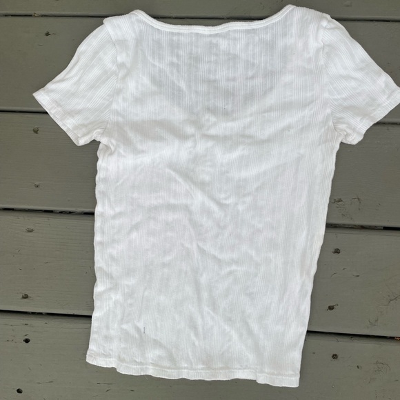 HOLLISTER Ribbed White Tee Size Small - Picture 2 of 3